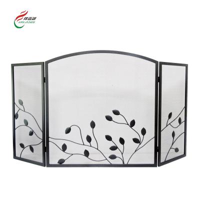 China Household Fireplace Screen Fence Spark Guard Metal Luxury Arched Frame Mesh Hearth Accessory for sale