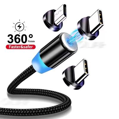 China MP3 / MP4 Player Multi Function 3 Plug-in-One Magnetic Fast Charging USB Data Cable For Mobile Phone for sale