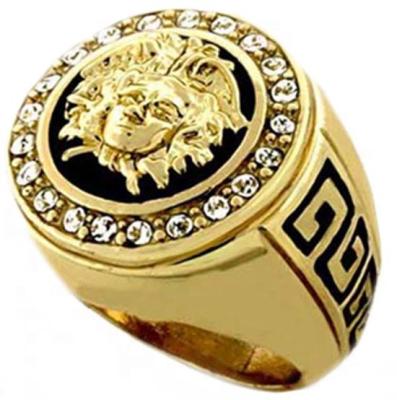 China Non-Corrosive 18K Gold Plated Stainless Steel Men's Masonic Ring Cheap Seal Ring for sale