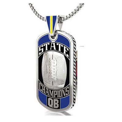 China Engraving Logos Or Slogans Be 925 Customizable Custom Silver Pendant Jewelry Necklace Champions Pendants for sale