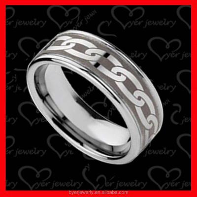 China Fashion Trendy Logo Engraved Tungsten Ring Men Jewelry for sale