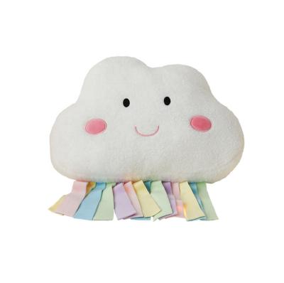 China cute & Fuctional Cute Plush Cushion Clouds Shaped Super Soft Stuffed Plush Toys Rainbow Pillow With Emojii for sale