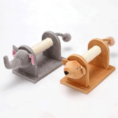 China 2021 new design viable factory wholesale sisal wooden scratch scratcher tree toy pet cat post for cat for sale