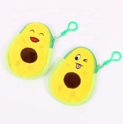 China Fasion & 2021 Cute Wholesale Custom Soft Avocado Purse Clips Mini Cute Plush Stuffed Avocado Kids Purses for sale