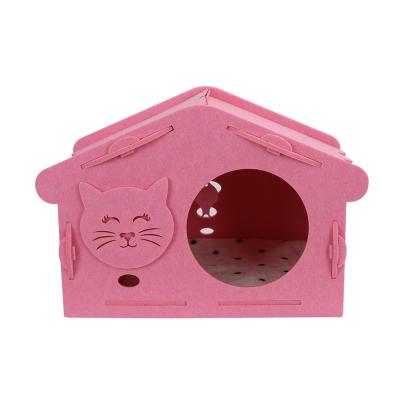 China Breathable Home Indoor Eco-Friendly Detachable Felt Cat Cave Cat House Felt Wool Felt Cat Cave for sale