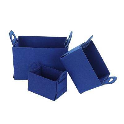 China Large Sustainable Convenient Foldable Felt Basket Storage Felt Square Storage Bin Drawers Storage Basket for sale