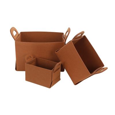 China Wholesale Various Color Cheap Viable Storage Basket Box Felt Coin Valet Tray Felt Foldable Storage Box Basket for sale