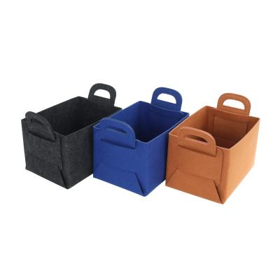 China Customized Multifunctional Modern Foldable Viable Square Felt Basket Storage Box Felt Bin Organizer for sale