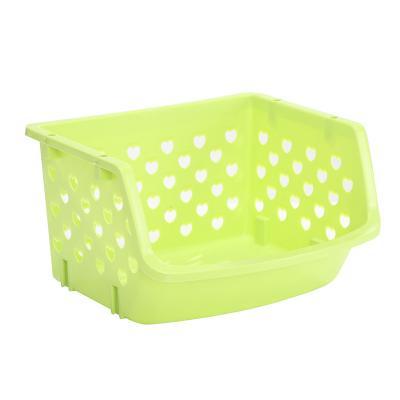 China Multi-layer plastic stackable basket household drain viable kitchen basket maker small fruit and vegetable finish shelf for sale