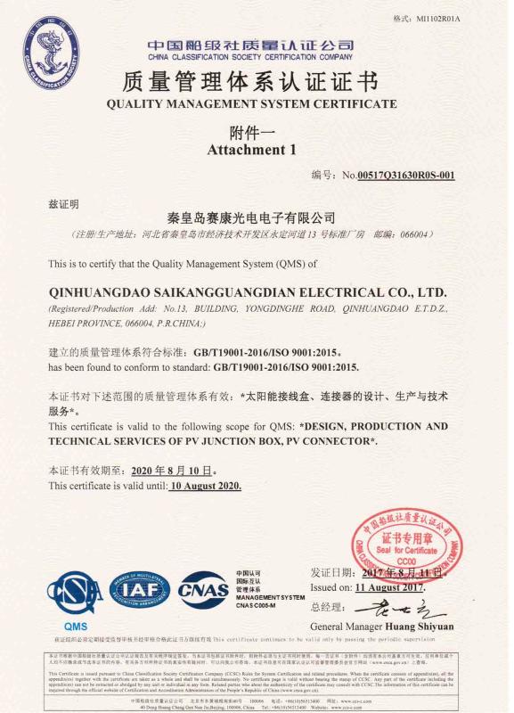 ISO9001 - Qinhuangdao Shanggui Trade Co., Ltd.