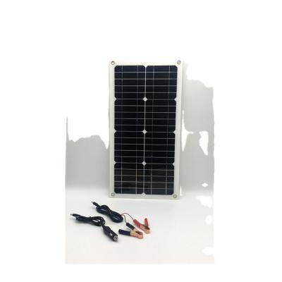 China 24w 20v car charging equipment flexible solar panel with car charger and crocodile clip for car charging battery for sale