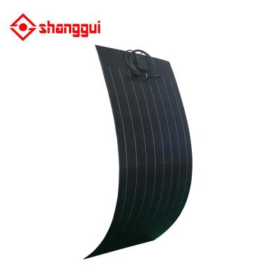 China all black sunpower or thin film mono flexible solar panel 150w 125*125 for sale