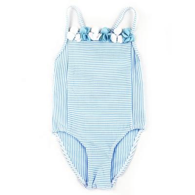 China 2022 New Arrival One-Piece Breathable Infant Swimwear Babies Launch Striped Swimwear Printing Swimwear With Flowers for sale