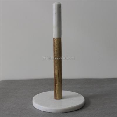 China Natural marble and wood marble and wood paper towel holder paper holder for sale