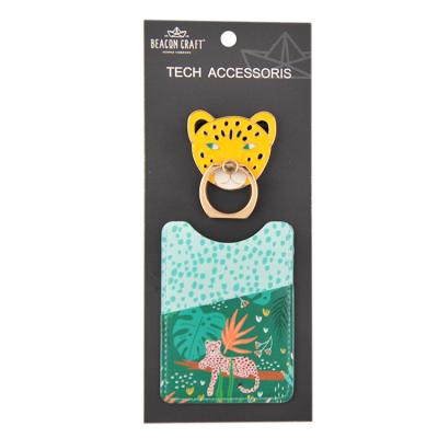 China Hot Selling Jungle Universal Phone Holder Lion and Tiger Phone Pocket with Zinc Alloy Stent for sale