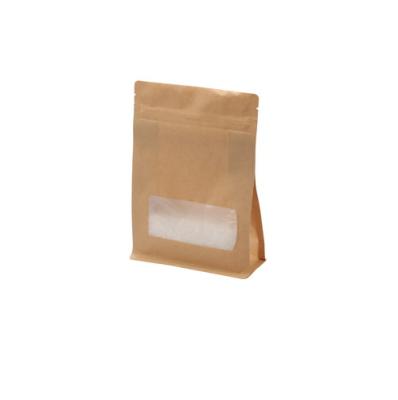 China Recyle Stand Eco-friendly 100% Compostable Ziplock Kraft Bag With Clear Window (FD95) for sale