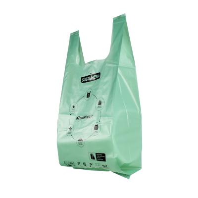 China BIODEGRADABLE Hot Sale 100% Biodegradable Shopping Bag PLA Shopping Bag Compostable T-shirt Eco-Friendly Bag (SHP73) for sale