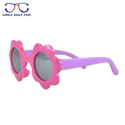 China UV400 Custom Cute Flexible Brand TPEE Flower Kids Sunglasses for sale