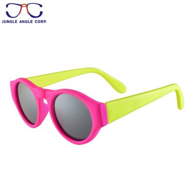 China Kids Flexible SUNGLASSES Round OEM Logo UV400 Rubber Flexible Kids Sunglasses for sale