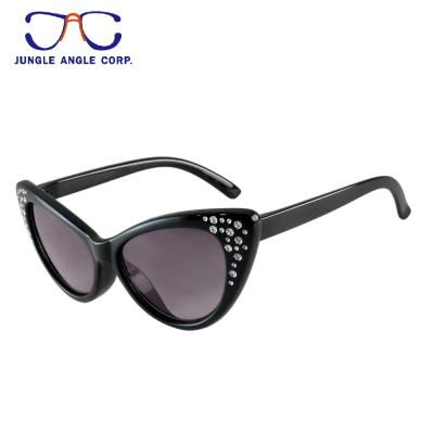 China OEM Cute UV400 Logo Design Vintage Cateye Kids Sunglasses for sale