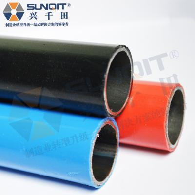 China Workshop Lean Pipe ABS/PE Coated Pipe For Heavy Duty Stand Work Bench Hand Trolley Assemble Tube With Gasket for sale