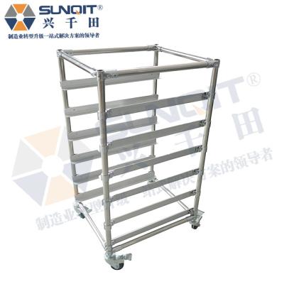 China Worktable ESD SMT Coil Storage Carts 304 Stainless Steel Pipe For Pipe Storage Shelf Rack System Workshop Cart for sale