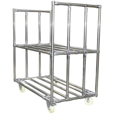 China Other SUS Pipe Joint Structure Stainless Steel Pipe For Assemble Hand Trolley Trolley Lean Cart Stacking Shelving Shelving for sale