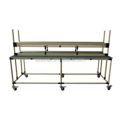 China Industrial Structure Pipe Work Assemble Line LED Light Mobile Phone Workstation ESD Workbench For Workshop for sale