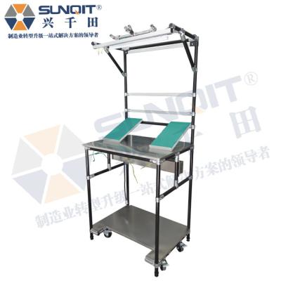 China Garment Shops Firm Flexible ESD Workbench In Workstation Lean Manufacturing Worktable Easy Assemble for sale