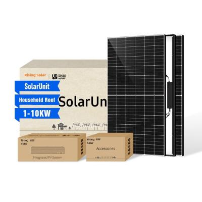 China Home Solar Rising 3kw 5kw 10kw On Grid Solar System For Home Use Rooftop SolarUnit Integrated PV System for sale