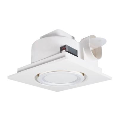 China Ventilador eléctrico de extracción de aire de ventana de cristal silencioso de plástico montado en el techo del baño con luz LED de 10W en venta