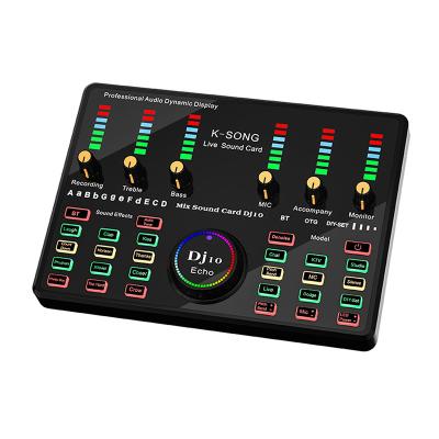 China DJ 10 sound card dj10 external portable podcast mixer studio recording karaoke usb multichannel mixing audio digital sound cards for sale