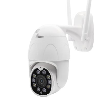 China Security Built-in Outdoor Surveillance Dome Webcam Web Network Camera CCTV LED Flashlight 1080p 3.6mm Wifi Wireless Ptz IP Camera for sale