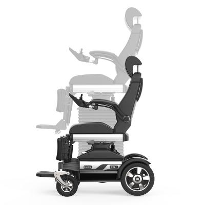 China Stand Up 220mm Aluminum Seat Lift Up Electric Reclining Wheelchair for sale