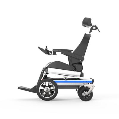 China Reupholster Back Pedal Adjustable Angle Intelligent Folded Electric Wheelchair for sale