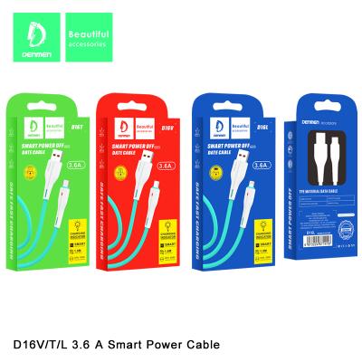 China 3.6A 1M Iphone Charging Line Data Transmission Fast Charge Pvc Material Smart Power Off Cable zu verkaufen