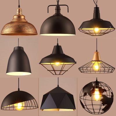 China Modern Modern Indoor Home Bedroom Decor Aluminum Black Lampshade E27 Led Pendant Light for sale