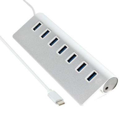 China OEM USB 3.0 Adapter 7 Ports Aluminum USB Hub Adapter 7 Ports USB 3.0 Adapter 7 Ports USB Hub with Cable Concentrator USB3.0 for sale