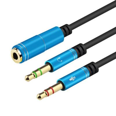 China Auido 3.5mm Jack Female Extension Cable Earphone Splitter Earphone Adapter to 2 aux Cable. male audio for sale