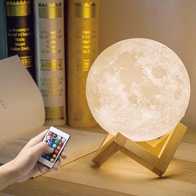 China Hot Sale Eco-friendly To Adjust Moon Lamp RGB LED Table Night Light For Home Bedroom for sale