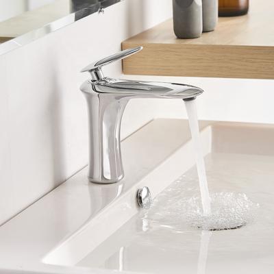 China Luxury Gold Plated Deck Mounted Mixer Tap Metered Bathroom Sink Faucet Taps for sale