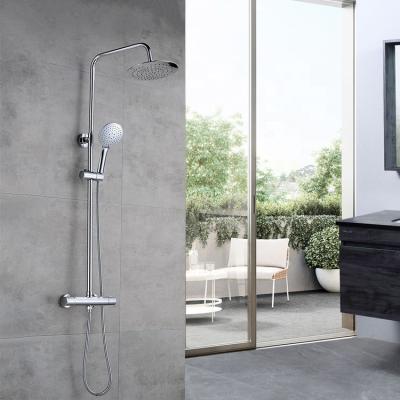 China With High Quality Exposed Brass Thermostatic Slide Bar Yile Round Shower Faucet for sale