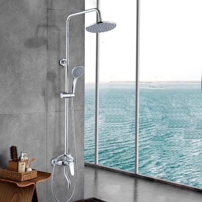 China With Sliding Bar Yile Brass Bath Shower High Quality Exposed Brass Faucet With 8inch Shower Head for sale