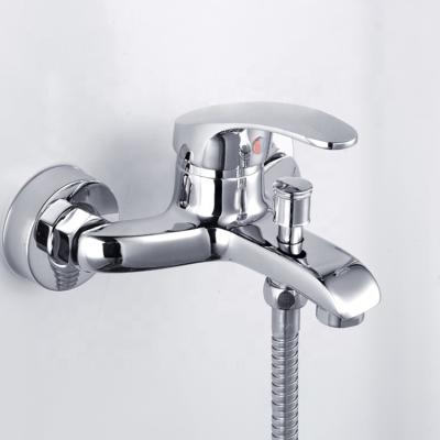 China Without Single Lever Brass Finish Slide Bar Shower Faucet Wall Mounted Bath Mixer Tap for sale