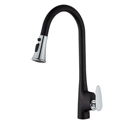 China New Black Brass Kitchen Faucet Grifos Kitchen Mixer Taps Kitchen Sink Faucets With Pull Down Sprayer for sale