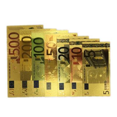 China US GS-18205 24k Gold Banknotes 999.9 Gold Foil Euro Collectable Banknote for sale