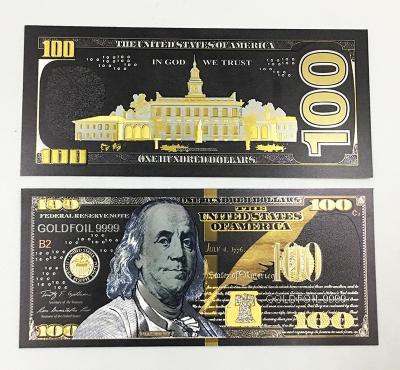 China Waterproof / GSR-2101 Fashionable 100 Dollar Bill Luxury Black And Gold Dollar Bills For Gift for sale