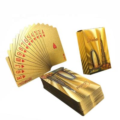 China Souvenirs / Gifts / Entertainment GS-18009 Waterproof Poker Card PET Gold Plated Poker Playing Card for sale