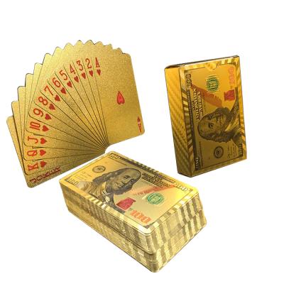 China GS-18010 Entertainment Gold Foil High Quality Custom Printable Souvenirs / Gifts / Dollar Playing Poker Card for sale