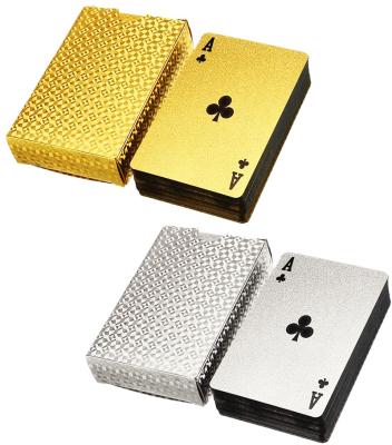 China Souvenirs/gifts/entertainment ready to ship! Diamond Pattern Waterproof 24k Gold Foil Playing Cards for sale